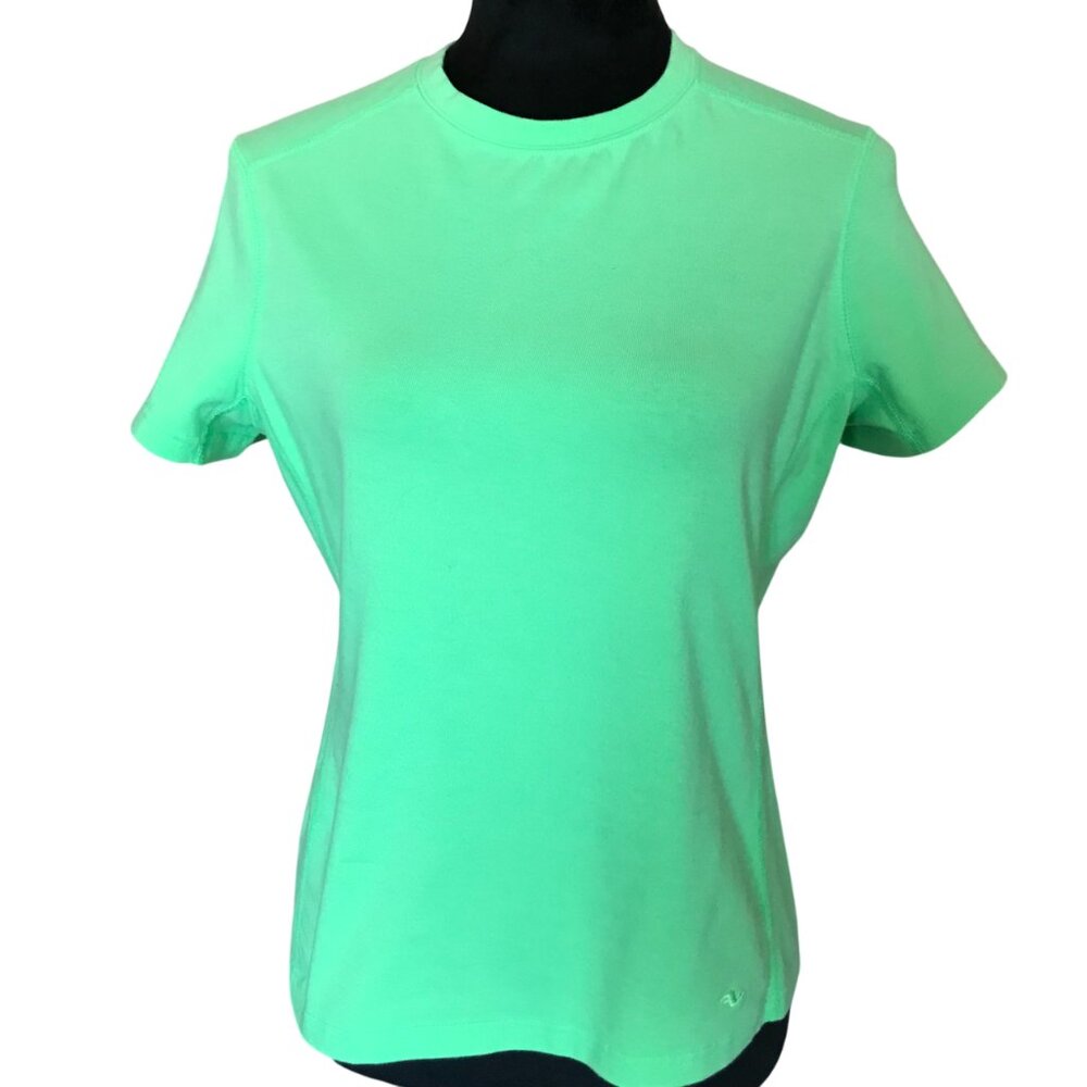 Short-Sleeved Lime Workout Shirt Tapered Activewear Athletic Works Size XL 16-18